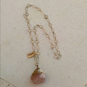 Rose Quartz and silver necklace!